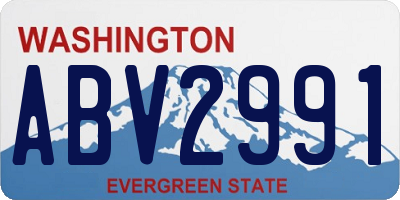 WA license plate ABV2991