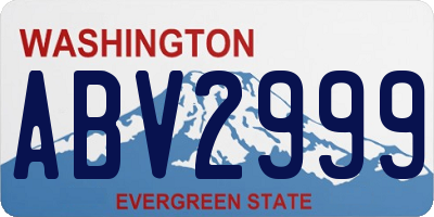 WA license plate ABV2999