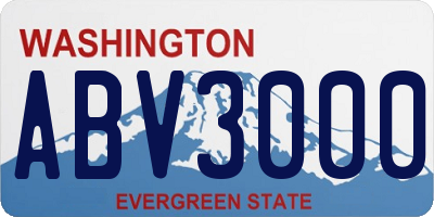 WA license plate ABV3000