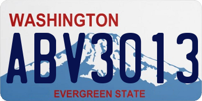 WA license plate ABV3013