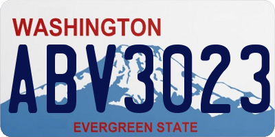 WA license plate ABV3023