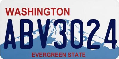WA license plate ABV3024