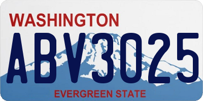 WA license plate ABV3025