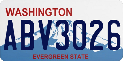WA license plate ABV3026