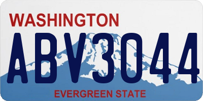 WA license plate ABV3044