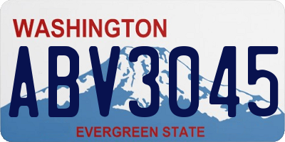 WA license plate ABV3045