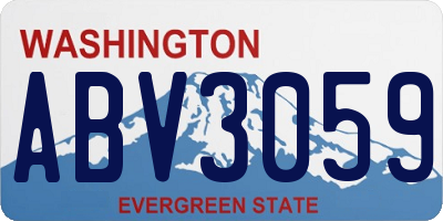 WA license plate ABV3059