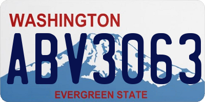 WA license plate ABV3063