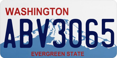 WA license plate ABV3065