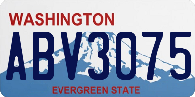 WA license plate ABV3075