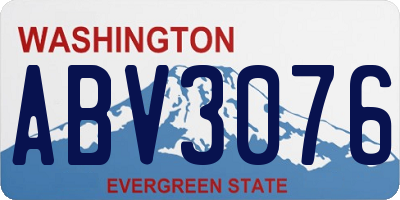 WA license plate ABV3076