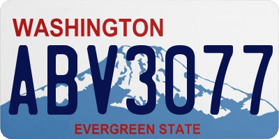 WA license plate ABV3077