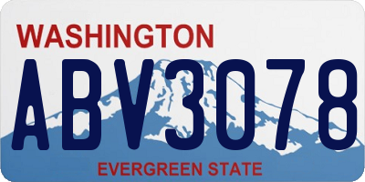 WA license plate ABV3078