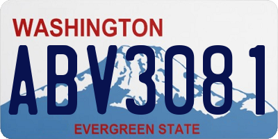WA license plate ABV3081