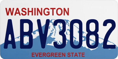 WA license plate ABV3082