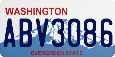 WA license plate ABV3086