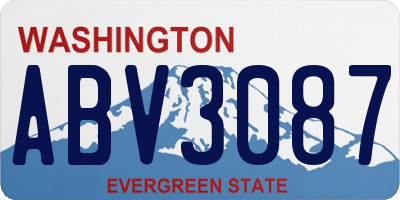 WA license plate ABV3087