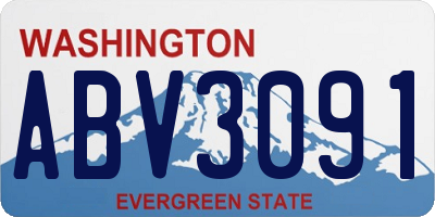 WA license plate ABV3091