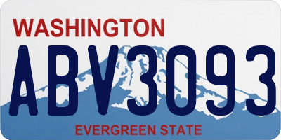 WA license plate ABV3093