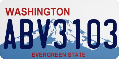 WA license plate ABV3103