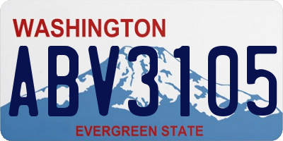 WA license plate ABV3105