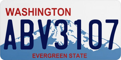 WA license plate ABV3107