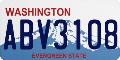 WA license plate ABV3108