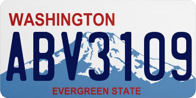 WA license plate ABV3109