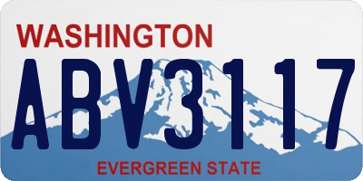 WA license plate ABV3117