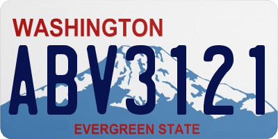 WA license plate ABV3121