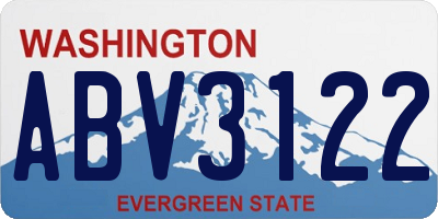 WA license plate ABV3122