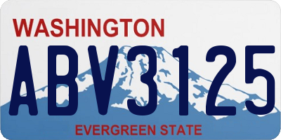 WA license plate ABV3125
