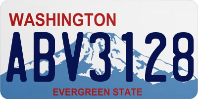 WA license plate ABV3128