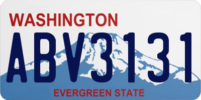 WA license plate ABV3131