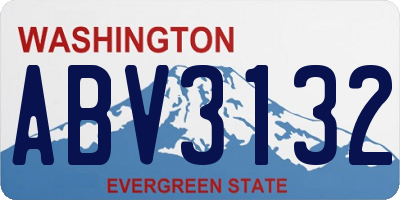 WA license plate ABV3132