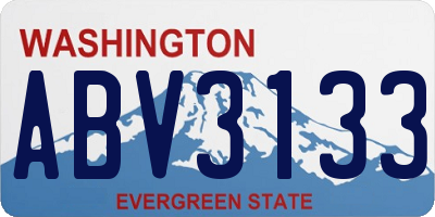 WA license plate ABV3133