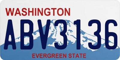 WA license plate ABV3136