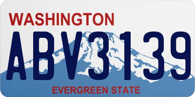 WA license plate ABV3139