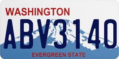 WA license plate ABV3140