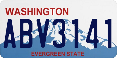 WA license plate ABV3141