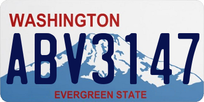 WA license plate ABV3147