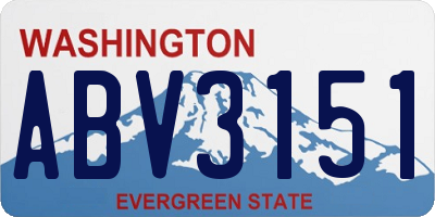 WA license plate ABV3151