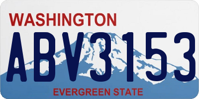 WA license plate ABV3153