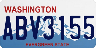 WA license plate ABV3155