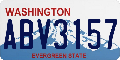 WA license plate ABV3157