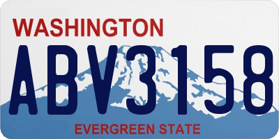 WA license plate ABV3158