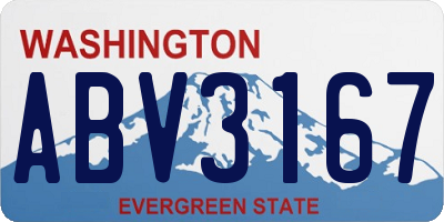 WA license plate ABV3167