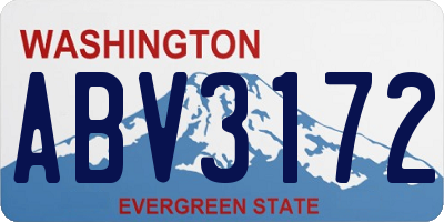 WA license plate ABV3172