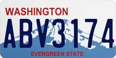 WA license plate ABV3174
