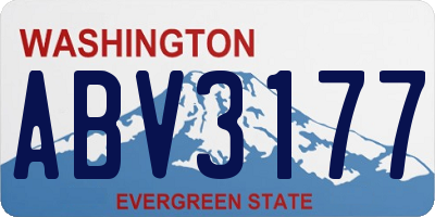 WA license plate ABV3177